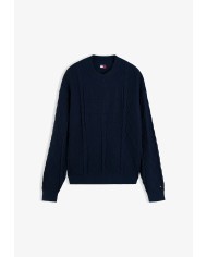 Tommy Jeans Jersey amplio de punto trenzado y de rombos
