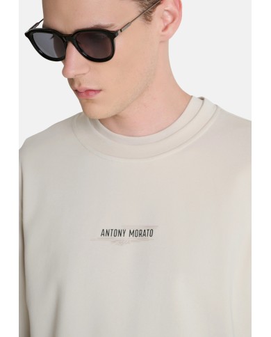 Antony Morato Sudadera Regular fit en mezcla de algodón con estampado tigre en el hombro y logo