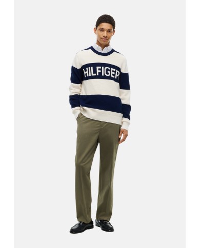 Tommy Hilfiger Jersey amplio de punto gofrado con logo en intarsia