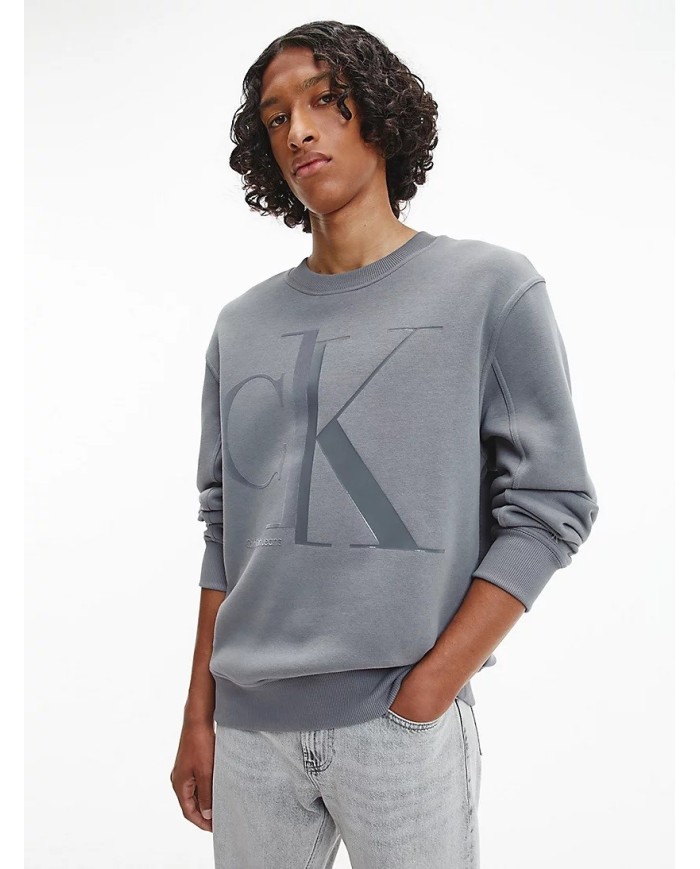 Calvin Klein Jeans - Sudadera gris de algodón con capucha para niño |  Childrensalon Outlet